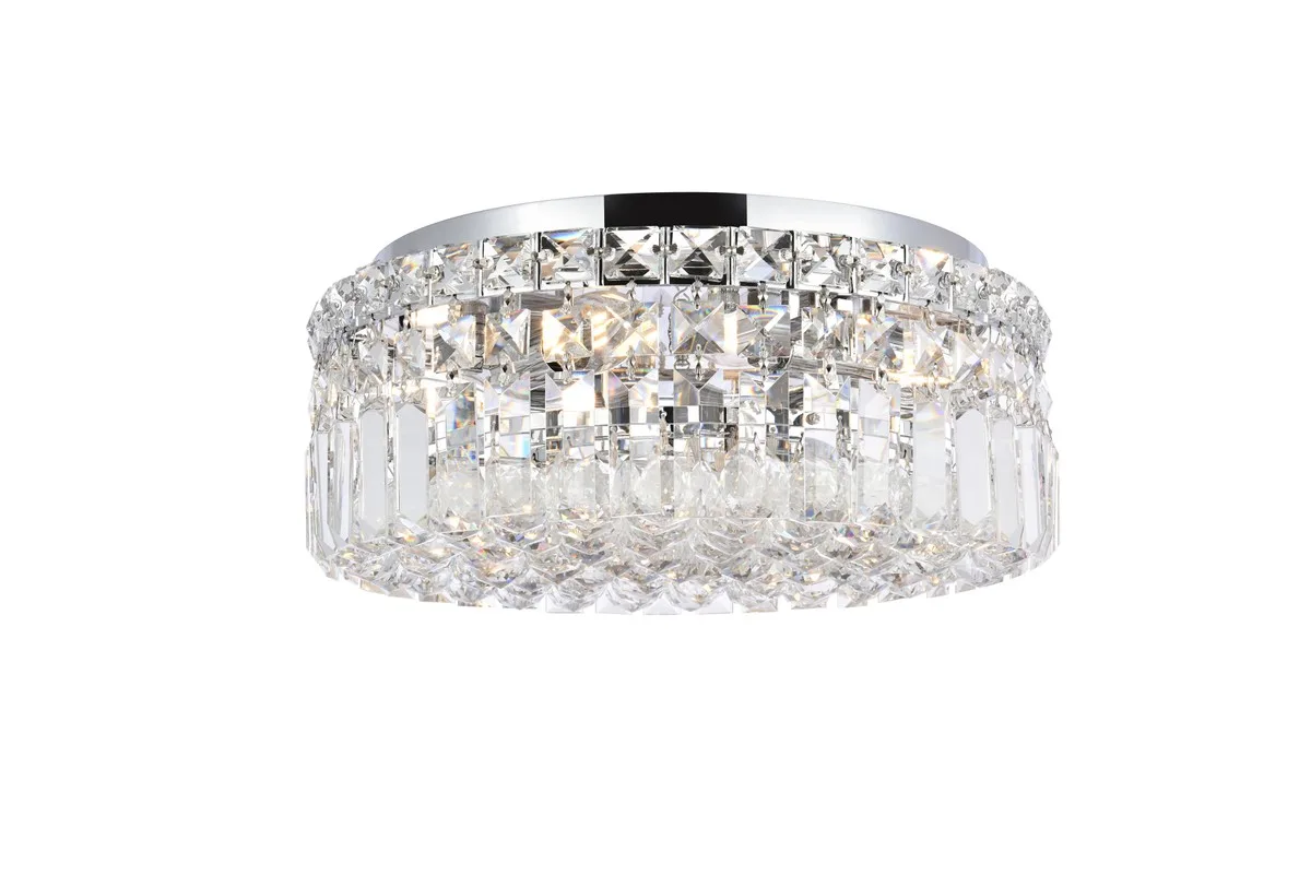 Maxime Four Light Flush Mount in Chrome