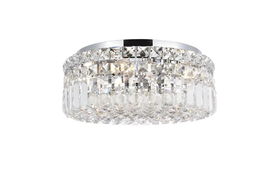 Maxime Four Light Flush Mount in Chrome