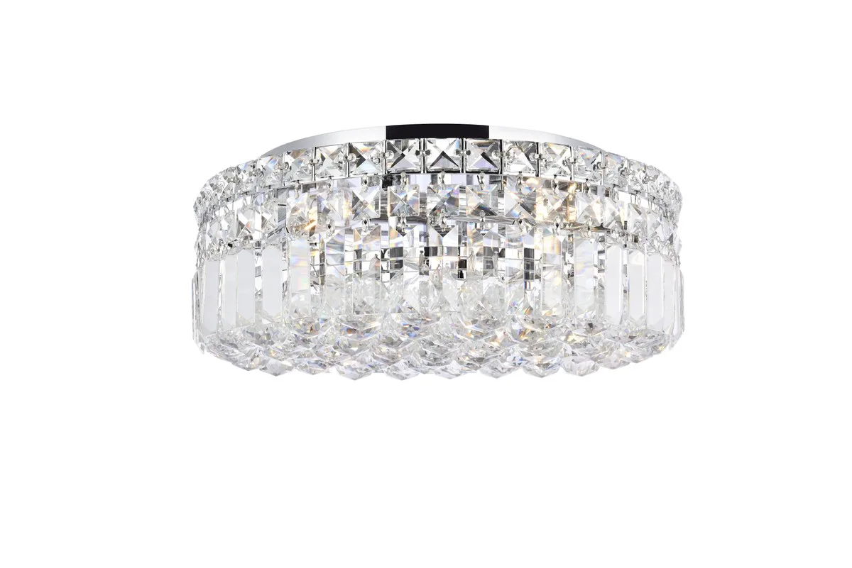 Maxime Five Light Flush Mount in Chrome