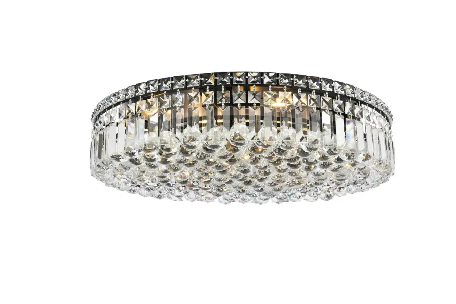 Maxime 9-Light Crystal Flush Mount in Black