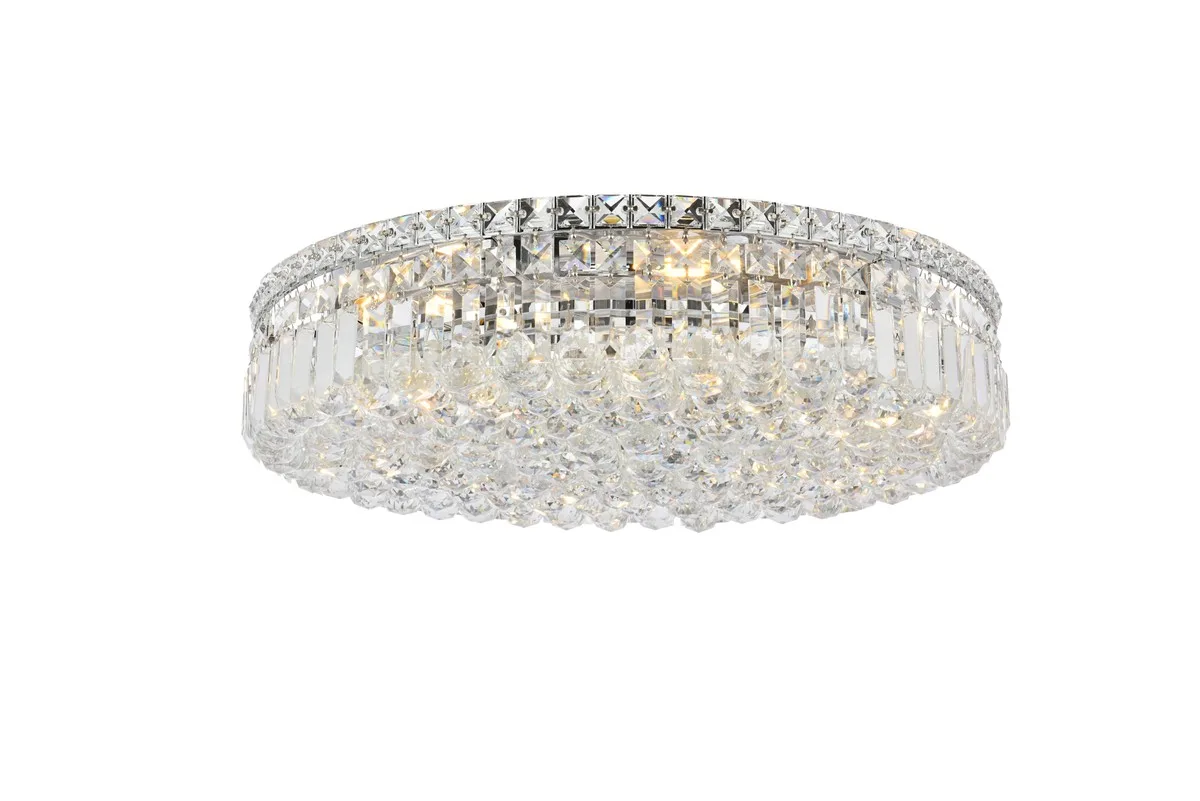 Maxime 9-Light Crystal Flush Mount in Chrome