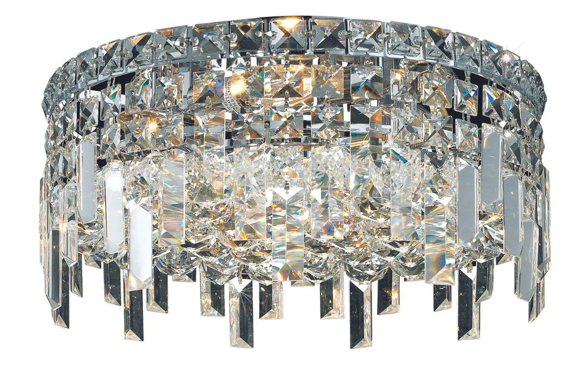 Maxime 4-Light Crystal Flush Mount in Chrome