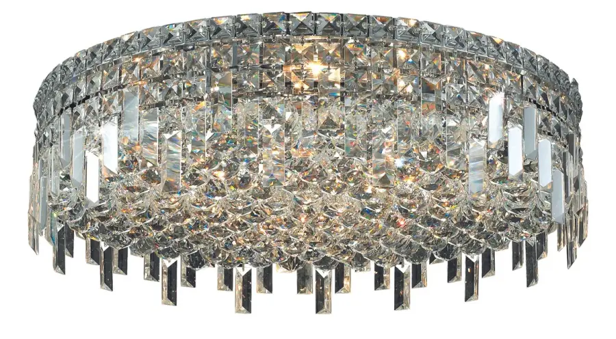 Maxime 9-Light Crystal Flush Mount in Chrome