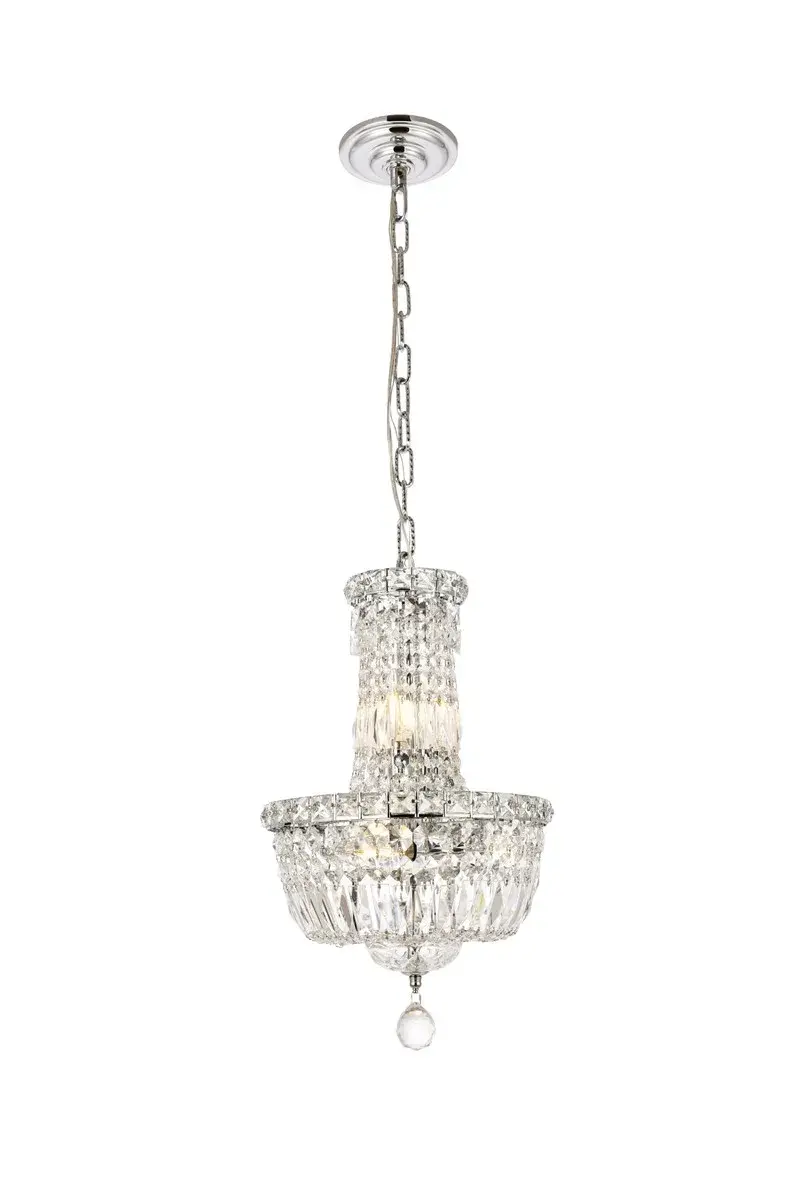 Tranquil Six Light Crystal Pendant in Chrome