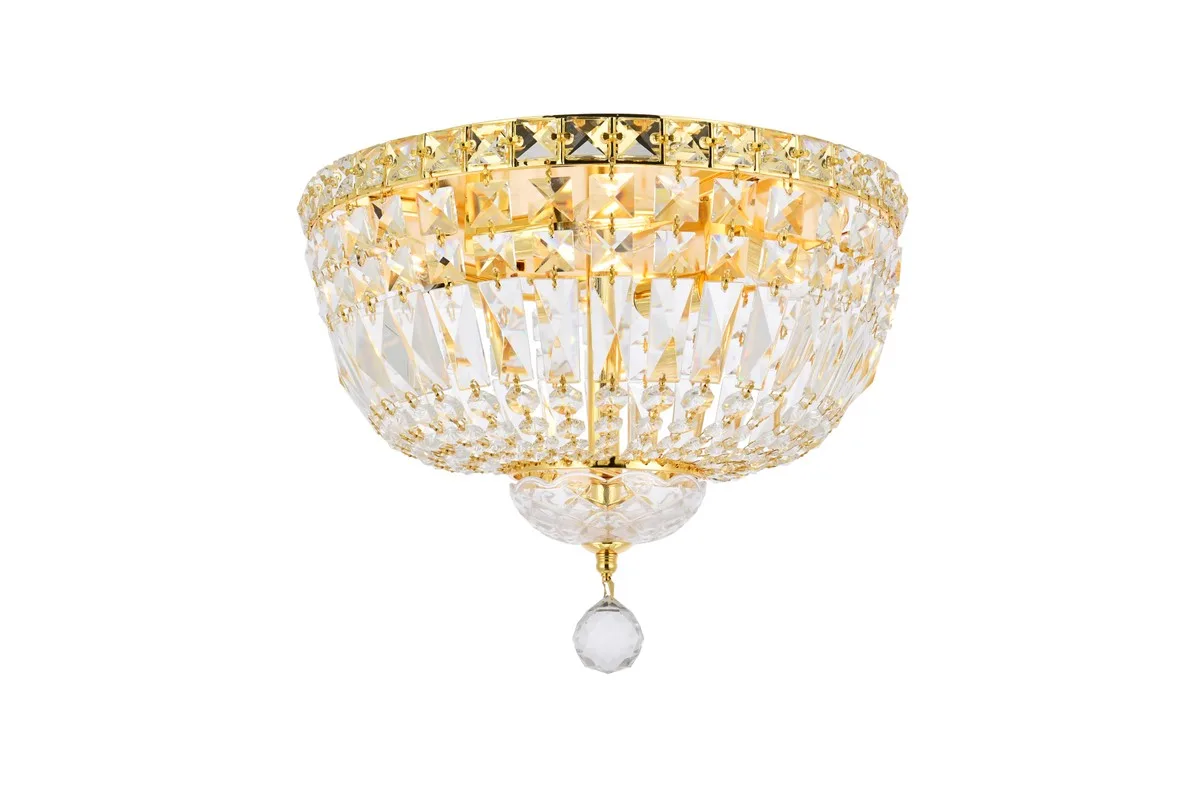 Tranquil Four Light Flush Mount in Gold