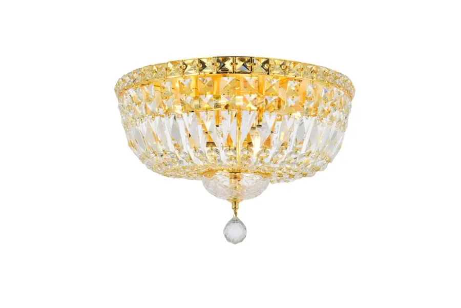 Tranquil Six Light Flush Mount in Gold