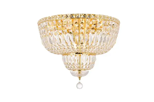 Tranquil Ten Light Flush Mount in Gold