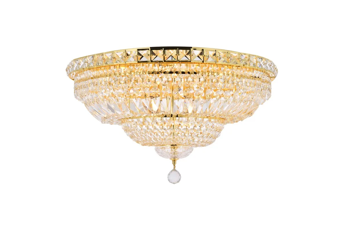 Tranquil 12 Light Flush Mount in Gold