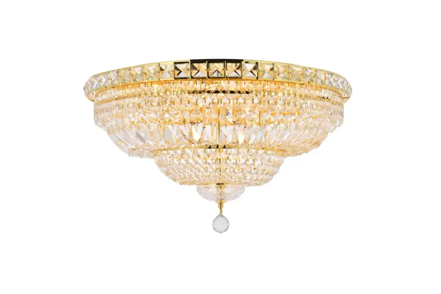 Tranquil 12-Light Flush Mount in Gold