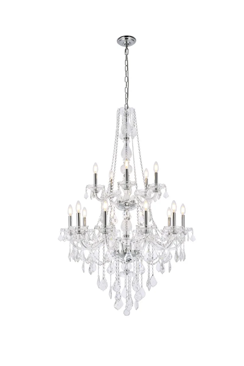 Verona 15-Light Crystal Chandelier in Chrome