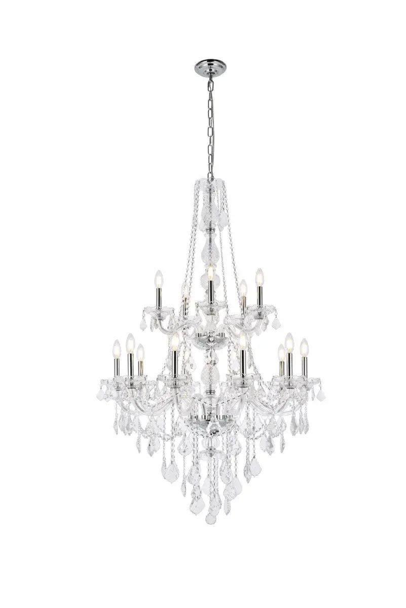 Verona 15-Light Crystal Chandelier in Chrome