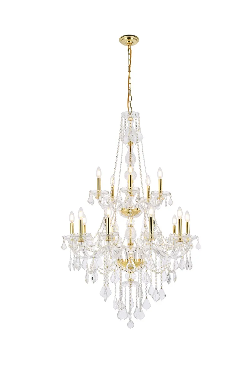 Verona 15-Light Crystal Chandelier in Gold