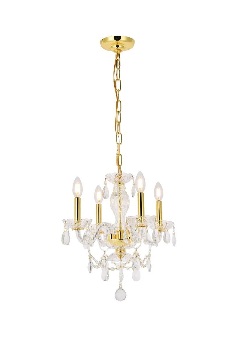 Princeton Four Light Pendant in Gold