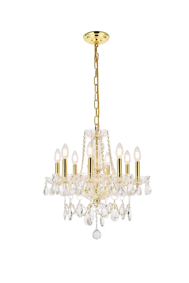 Princeton Eight Light Chandelier in Gold