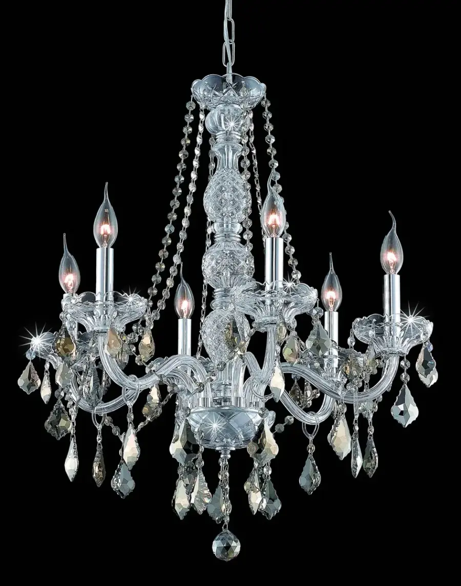 Verona 6-Light Crystal Chandelier in Chrome