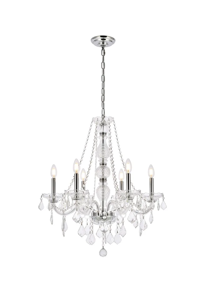 Verona Six Light Chandelier in Chrome