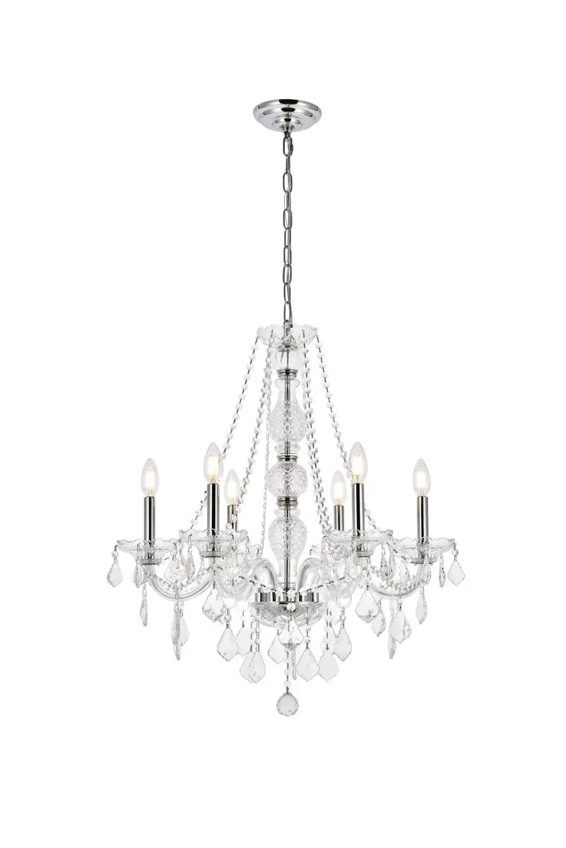 Verona 6-Light Crystal Chandelier in Chrome