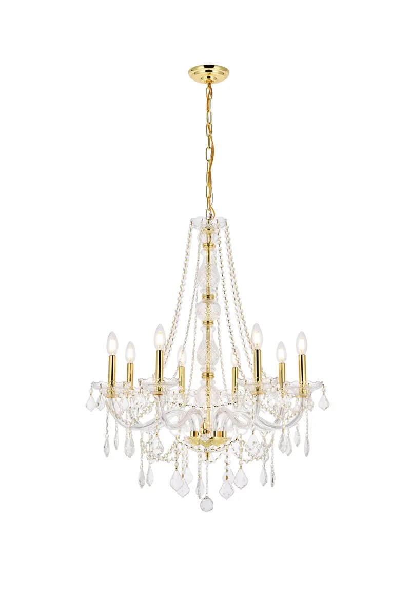 Verona Eight Light Chandelier in Gold