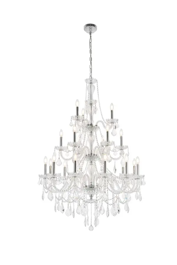 Giselle 21-Light Crystal Chandelier in Chrome