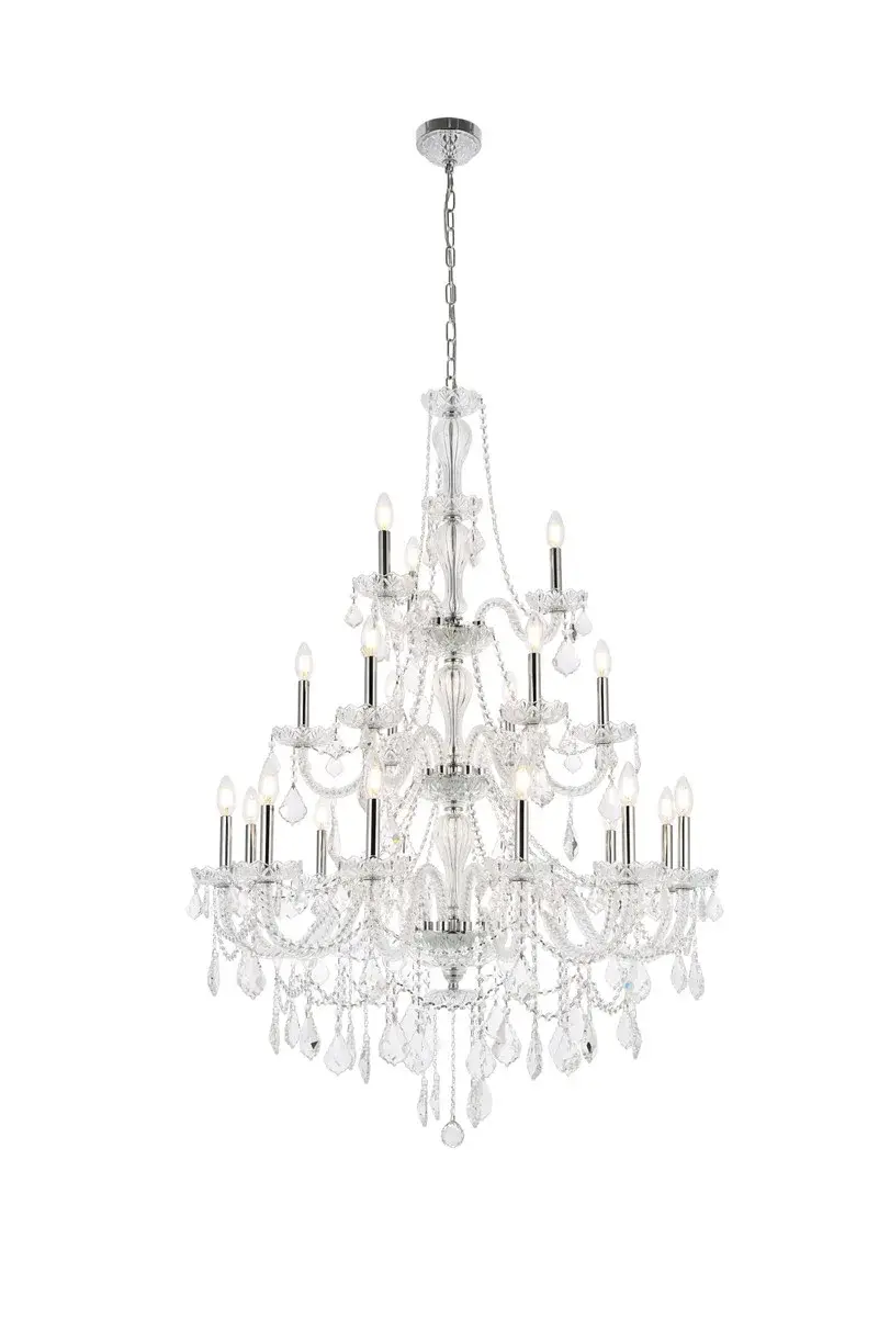 Giselle 21-Light Crystal Chandelier in Chrome