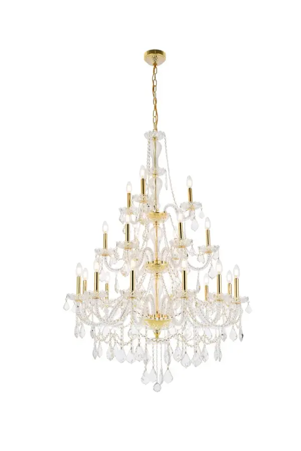 Giselle 21-Light Crystal Chandelier in Gold
