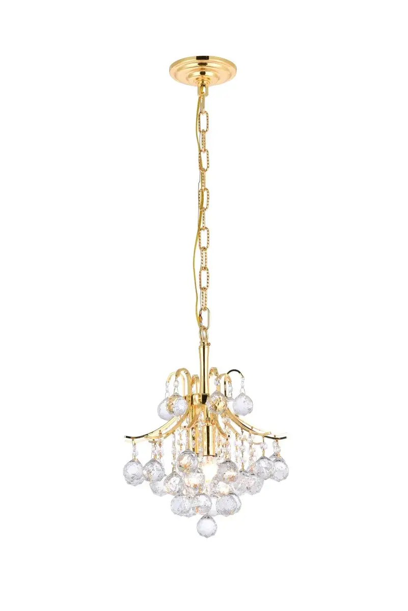 Toureg Three Light Crystal Pendant in Gold