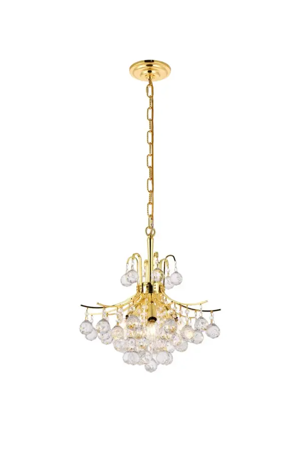 A treasure trove of glittering crystals, Toureg collection pendant lamps are generous with their sparkle. Stately curved steel arms and frame form an opulent flared shape available in chrome or gold finishes. Faceted clear crystal balls and crystal octagons offer a variety of options to choose from. Certain to be the center of attention in the dining room, living room, bedroom, or stairwell. Collection: Toureg Rooms: Dining room, Living room, Bedroom, Bathroom, Entry Way, Finish: Gold Crystal: clear Notes: Royal Cut Crystal (Clear) Width: 16.00" Height: 15.00" Length: 16.00" Weight: 21.00 lb Chain: 60"Gold Wire: 141.73" Gold Canopy: 5.3"x1" Number of Bulbs: 6 Maximum Wattage: 40.00 W Bulb Type: B10 Bulb Base: E12 Dimmable Voltage: 110.00 V Material: Steel Country of Origin: China Safety Listing: ETL Safety Rating: UL,ULC Title 20 Title 24 Manufacturer Warranty: 1 year limited