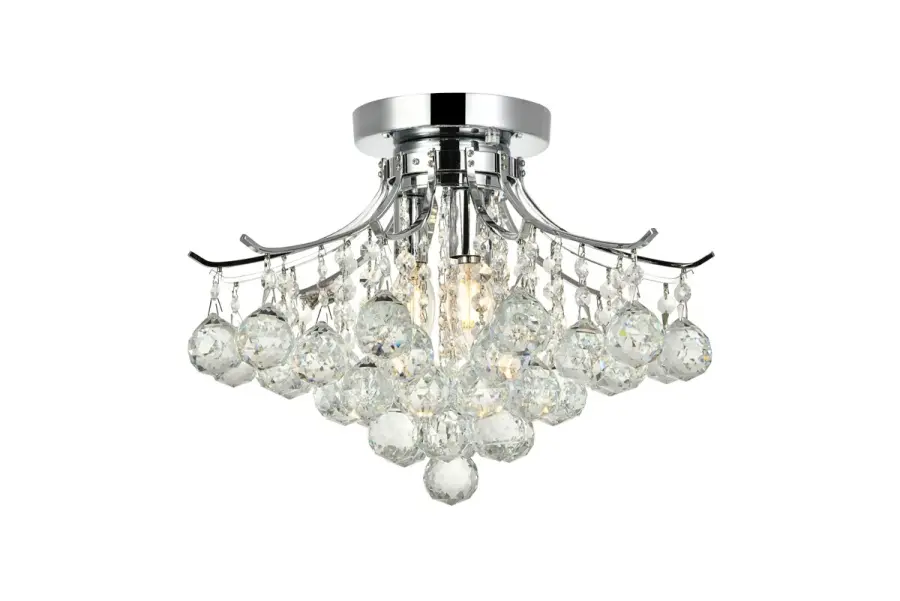 Toureg 3-Light Crystal Flush Mount in Chrome