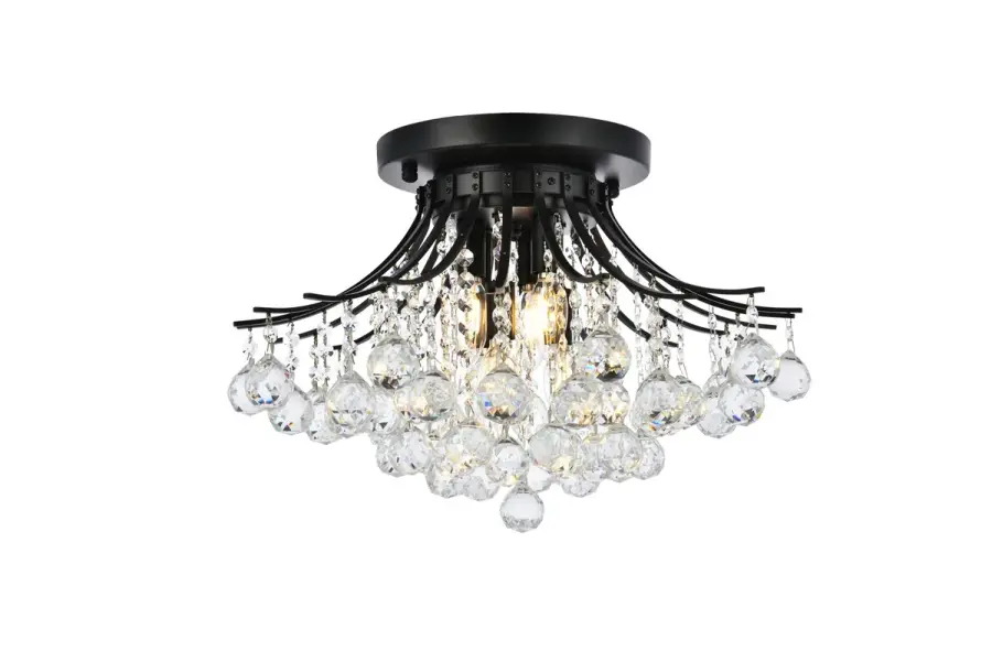 Toureg 6-Light Flush Mount in Black with Clear Crystal