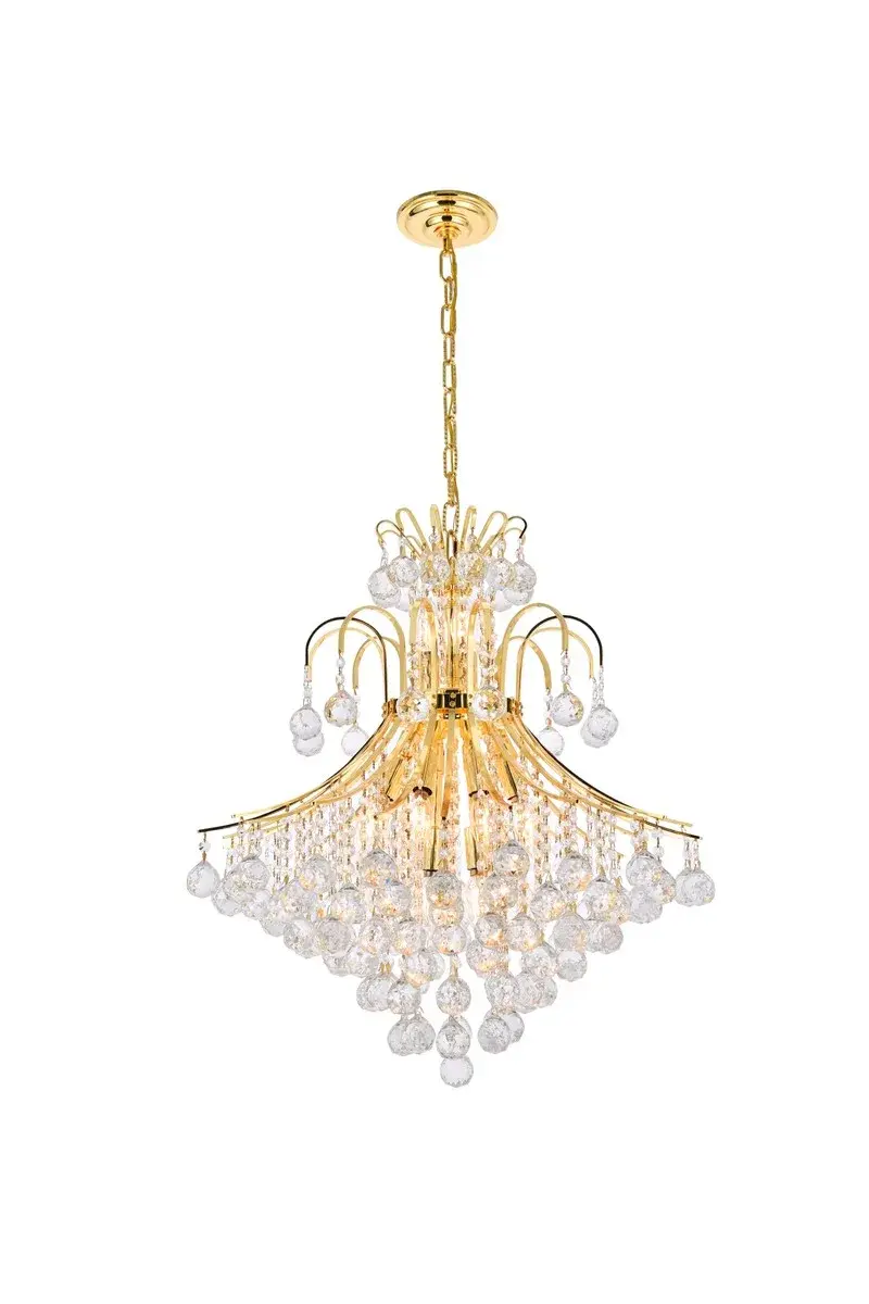 Toureg 15-Light Crystal Chandelier in Gold