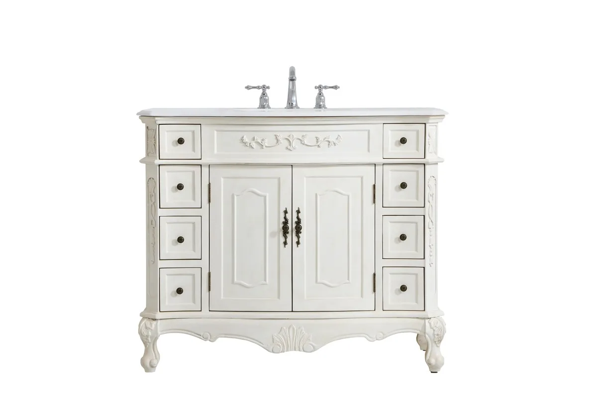 Danville 42" Single Bathroom Vanity in Antique White