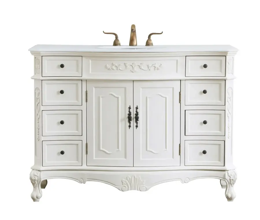 Danville 48" Single Bathroom Vanity in Antique White - Image 1