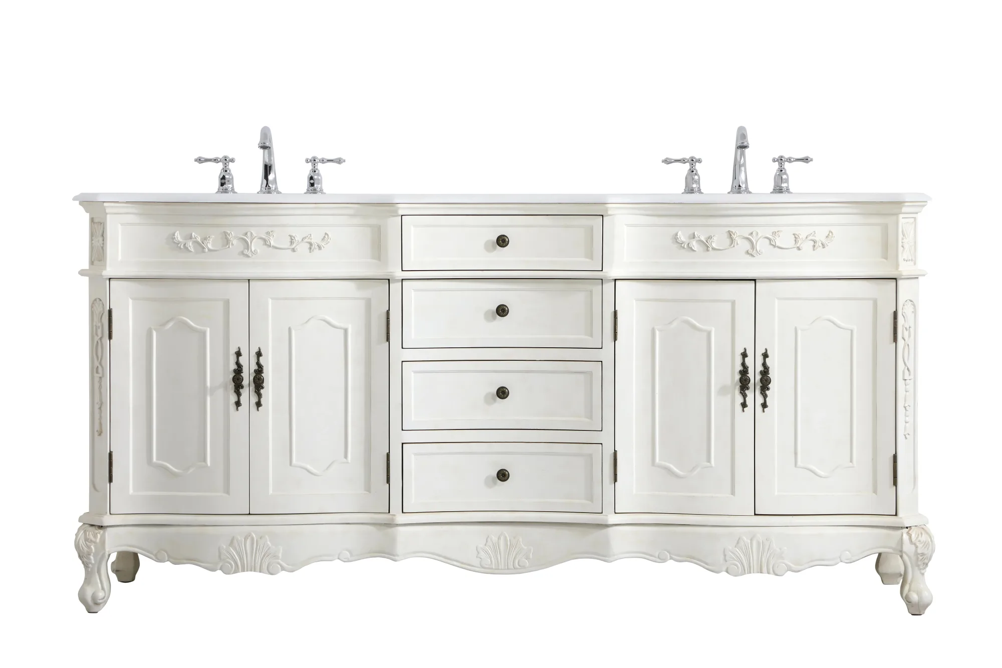 Danville Double Bathroom Vanity in Antique white