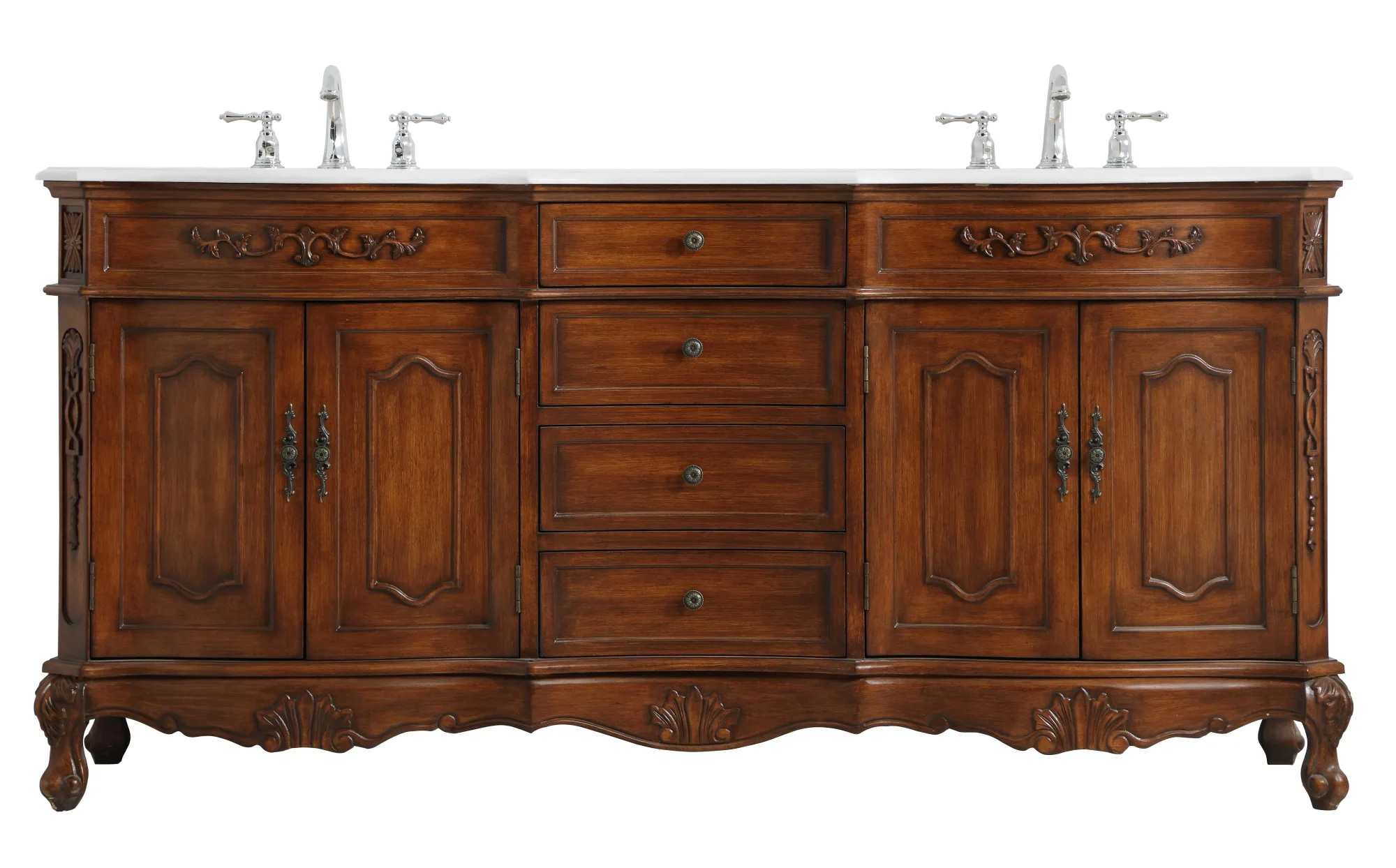 Danville Double Bathroom Vanity in Teak