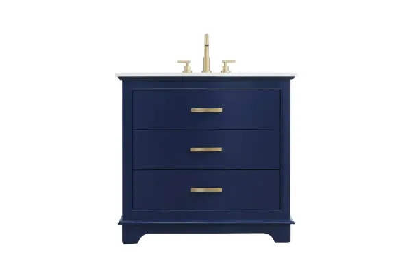 Dimensions
Length: 36"
Width: 36"
Height: 22"
Depth: 34"
Counter Top Length: 36"
Counter Top Width: 22"
Counter Top Height: 0.75"
Sink Width: 15.5"
Sink Depth: 12.5"
Sink Height: 7"
Sink Drain Hole Size: 1.75"
Faucet Hole Spacing: 8"3 Holes"
Specifications
Assembly Required: No
Base Material: Solid wood and MDF
Counter Top Edge Style: straight
Counter Top Finish: marble white
Distressed Finish: No
Drain Assembly Included: No
Faucet Included: No
Faucet Type: Widespread
Finish (Color): Blue
Vanity Material: Solid Wood and MDF
Hardware Finish: Gold
Harware Material: Aluminum alloy
Number of Faucet Holes: 3
Number of Sinks: 1
Product Shape: Rectangle
Product Type: Bathroom Vanities
Product Warranty: 1 year limited
Sink Mounting Type: Undermount
Vanity Backsplash: NO
Vanity Mounting Type: Free-Standing
169
Wire Included: No
Wood Type: Rubber wood
Shipment type: LTL
US Shipping Cost: $161.00
Drawers
Drawers Included: yes
Number of Drawers: 2
False Drawers: yes
Drawer Width: 29.375
Drawer Depth: 15.125
Drawer Height: 7.875
Drawer Handle Designs: Bar pulls
Cabinets
Number of Cabinets: 0