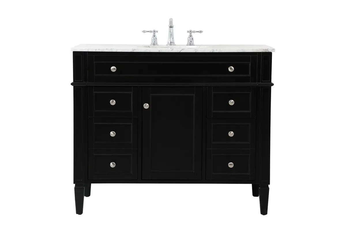 Park Avenue 42" Single Bathroom Vanity in Black