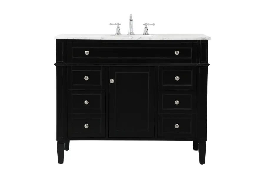 Park Avenue 42" Single Bathroom Vanity in Black
