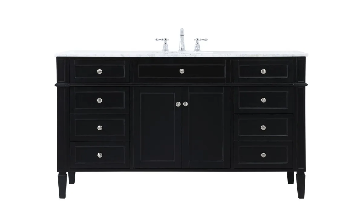 Park Avenue Single Bathroom Vanity in black