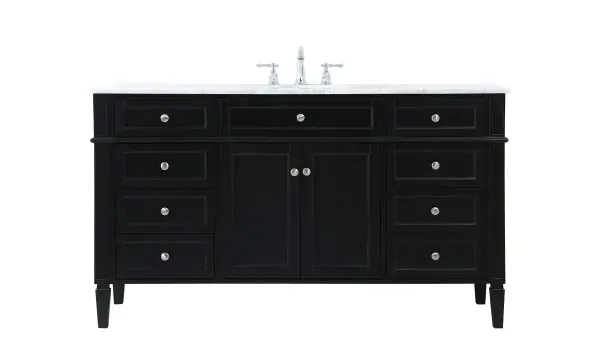 Park Avenue 60" Single Bathroom Vanity in Black