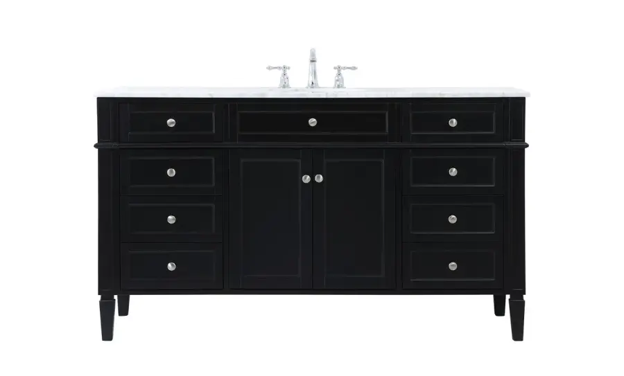 Park Avenue 60" Single Bathroom Vanity in Black