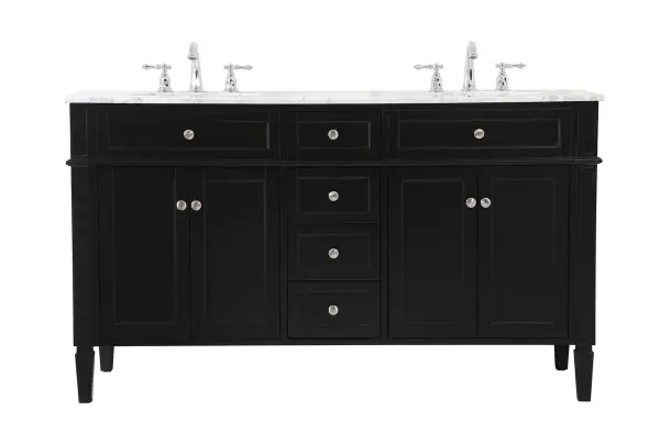 Park Avenue 60" Double Vanity in Black