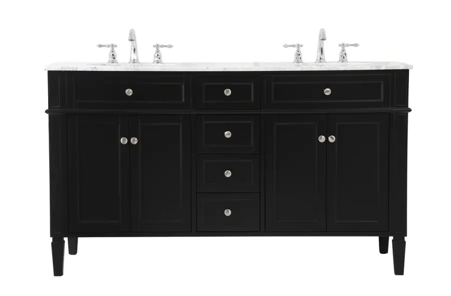 Park Avenue 60" Double Vanity in Black