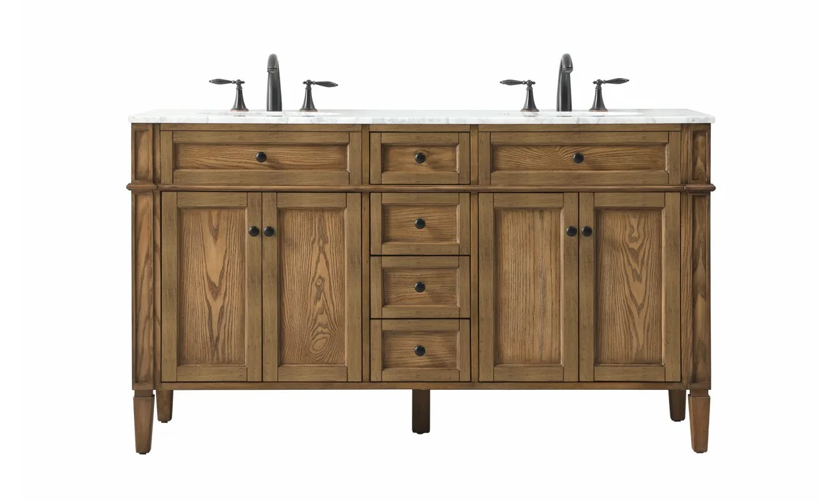 Park Avenue Double Bathroom Vanity in driftwood