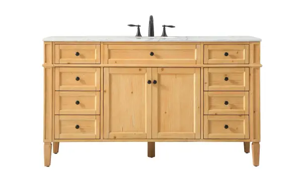 Park Avenue 60" Single Bathroom Vanity in Natural Wood