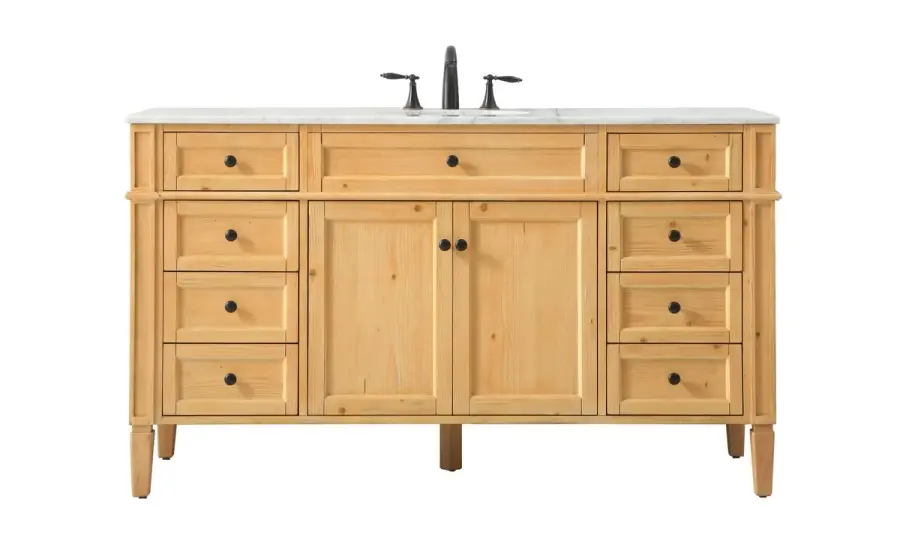 Park Avenue 60" Single Bathroom Vanity in Natural Wood