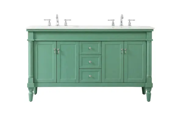 Lexington 60" Vanity Sink Set in Vintage Mint