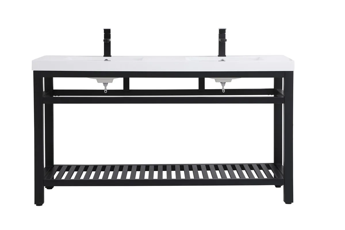 Raya Double Bathroom Vanity in black