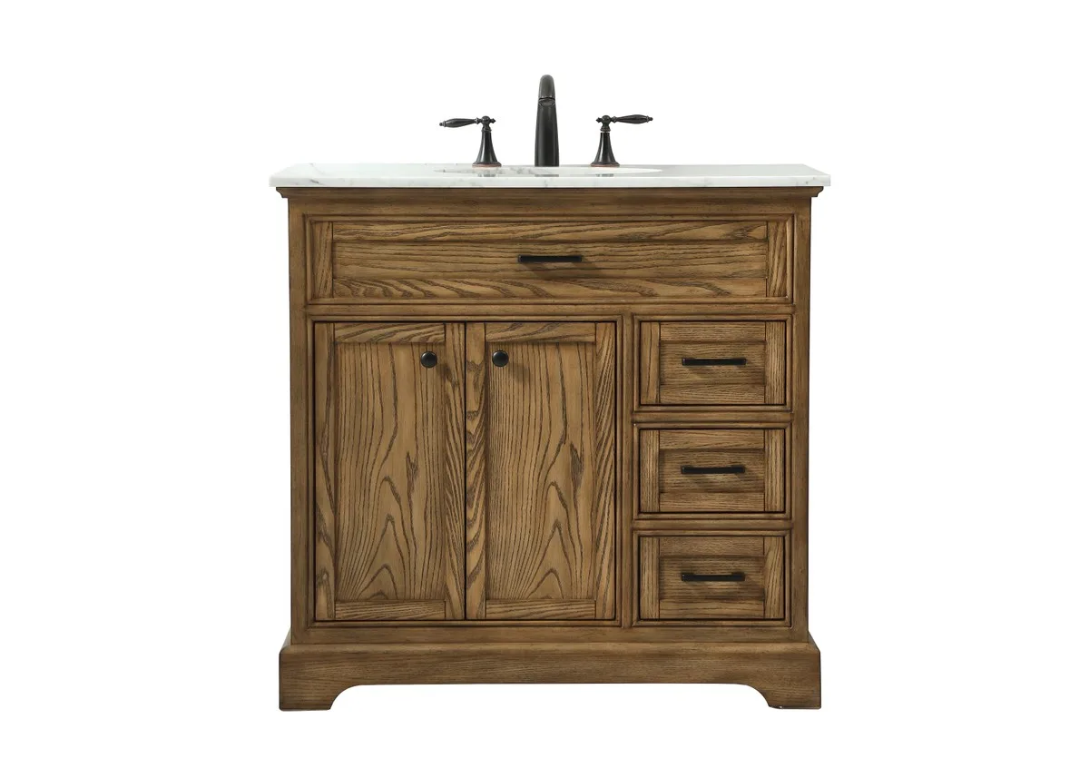Americana 36" Single Bathroom Vanity in Driftwood