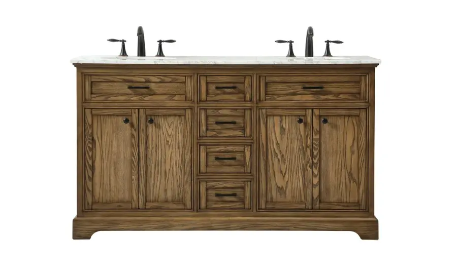 Americana 60" Double Vanity in Driftwood