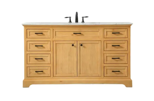 Americana 60" Single Bathroom Vanity in Natural Wood